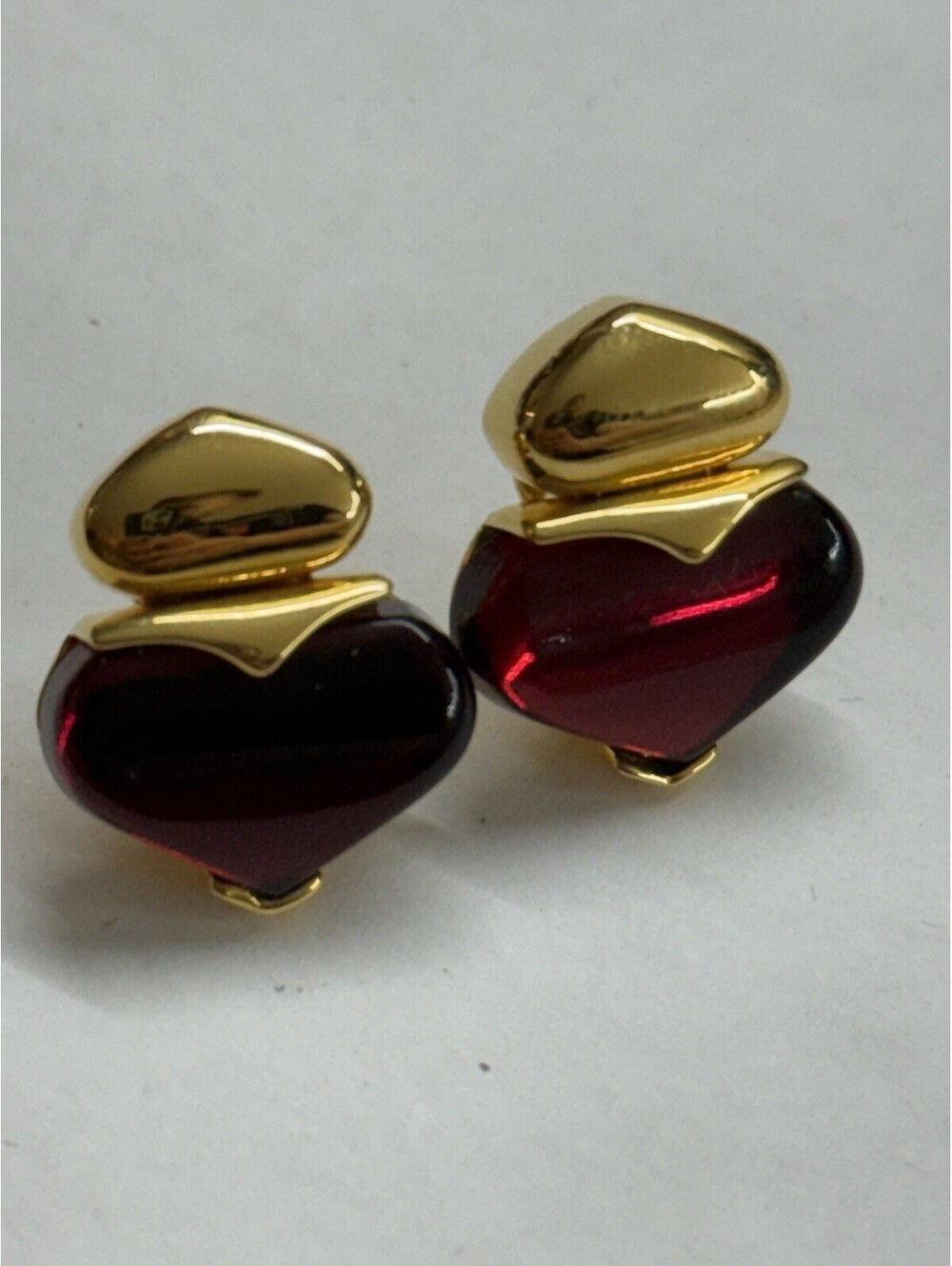 Vintage Pierre Cardin Red Glass Earrings